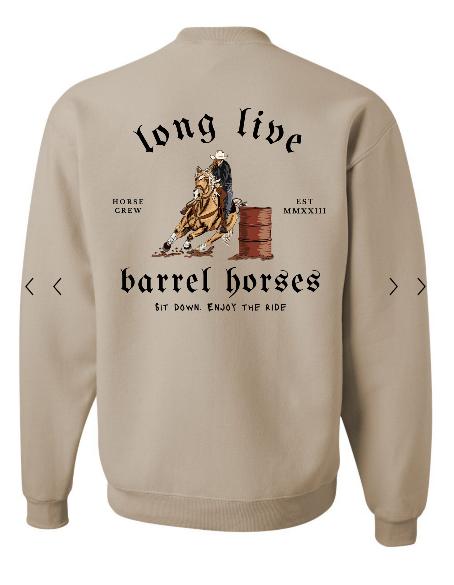LONG LIVE BARREL HORSES | crewneck image 1